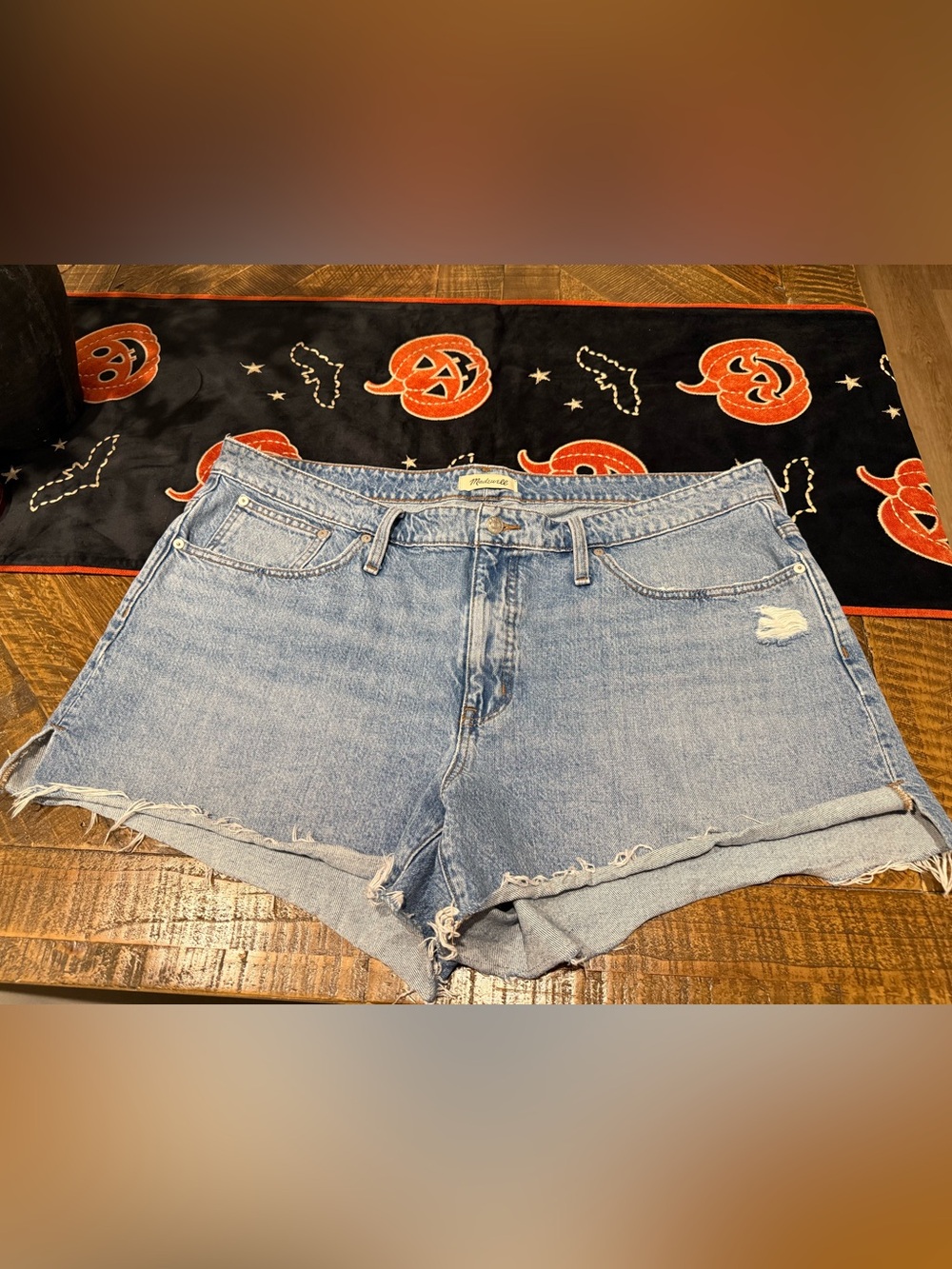 Madewell Light Blue Distressed Denim Cutoff Shorts